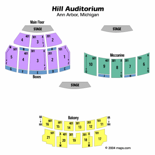 hill auditorium seating chart